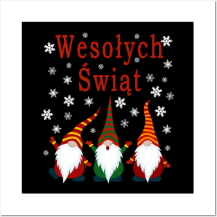 Gnomes Funny Pajama Cute Christmas Gift Holiday Style Wesołych Świąt Posters and Art